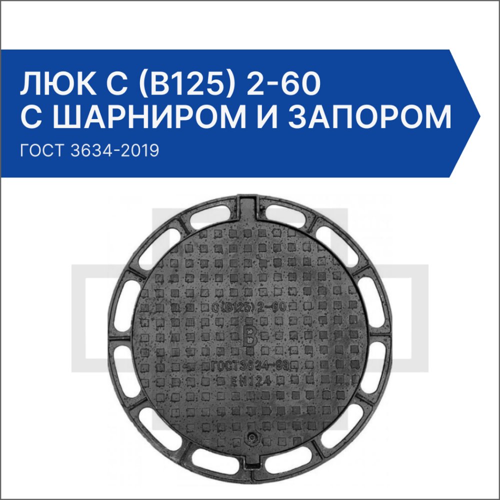 Люк С (В125) 2-60 с шарниром и запором
