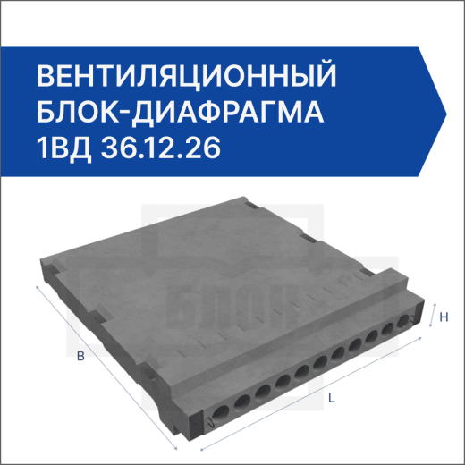 Вентиляционный блок-диафрагма 1ВД 36.12.26