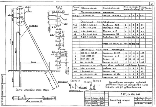 Концевая опора К4 Концевая опора К4