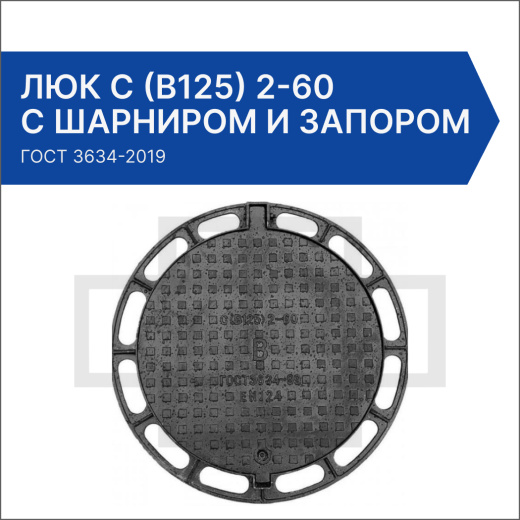 Люк С (В125) 2-60 с шарниром и запором